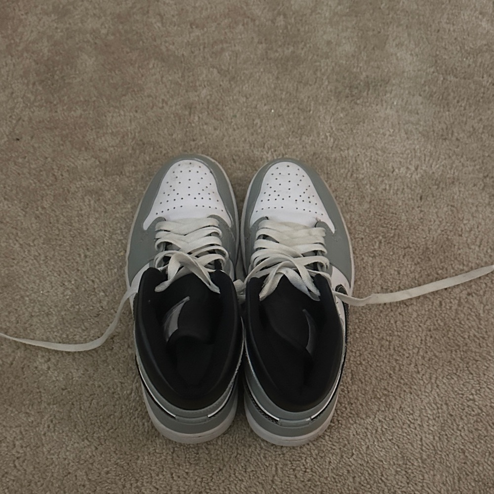 Jordan Gray and White Sneakers